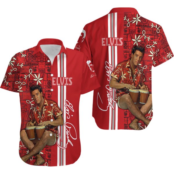 Red Aloha Elvis Presley Hawaiian Shirt-image