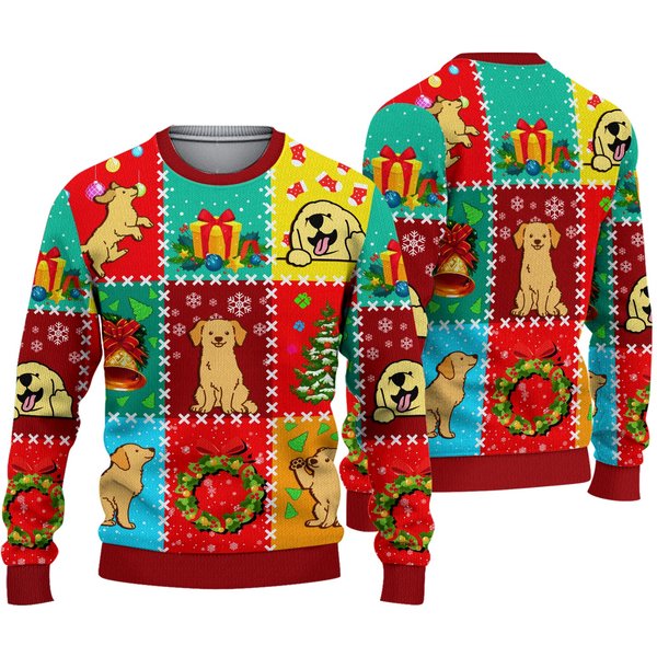 Golden Retriever Dog Lovers Christmas Wishes Ugly Sweater-image