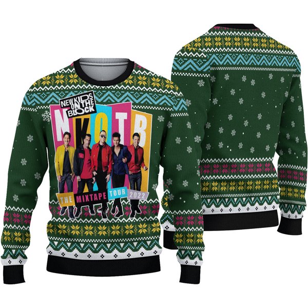 Nk On The Block Band 3D All Over Printed Ugly Christmas Sweater-image