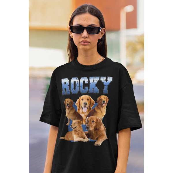 Custom Rap Tee Custom Rapper Shirt Insert Pet Photo Tshirt Customized Dog-image