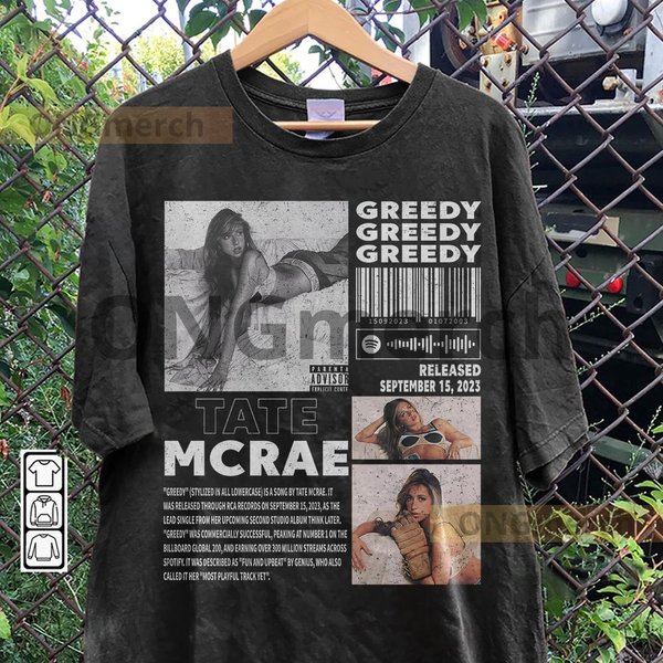 Tate Mcrae Music Merch Shirt, Tate Mcrae Greedy Album 90S Tee-image