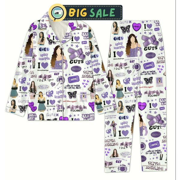 Olivia Rodrigo Vintage Tour Music Pajamas Set