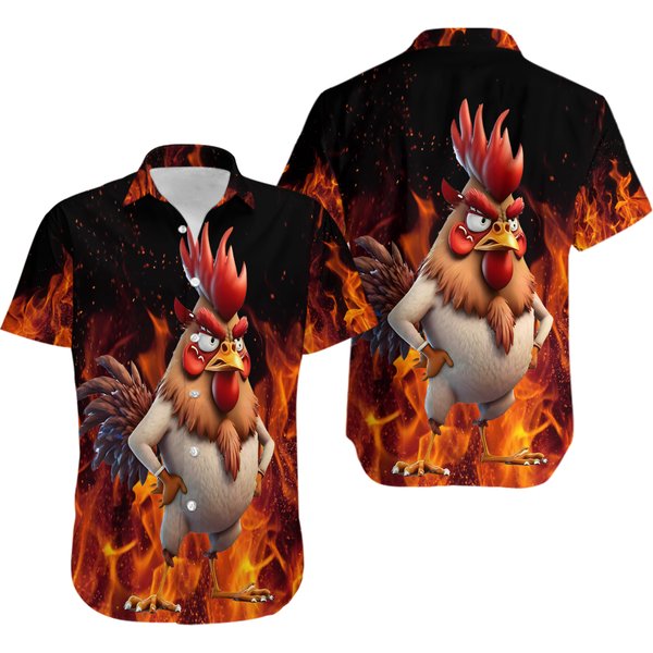 Angry Rooster Hawaiian Shirt-image