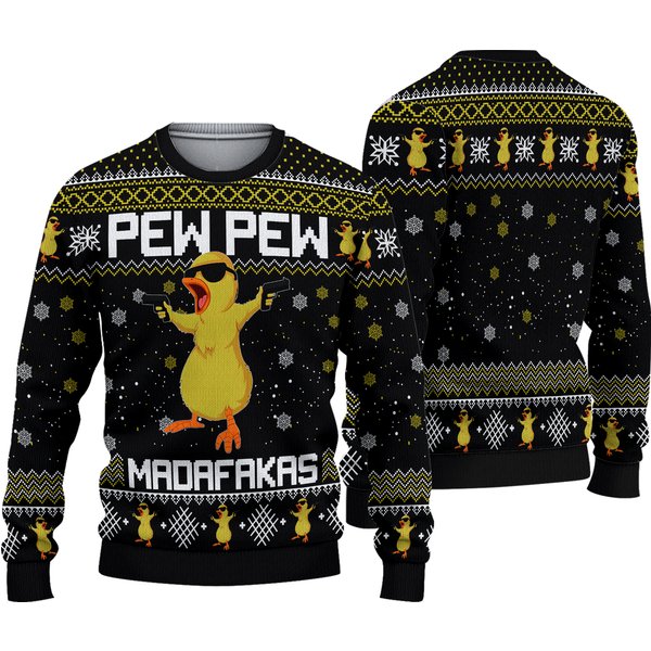Fat Duck Pew Pew Ugly Sweater