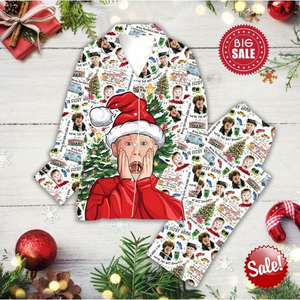 Christmas Movie Characters Pajamas Set, Home Alone Movie Pajamas Set