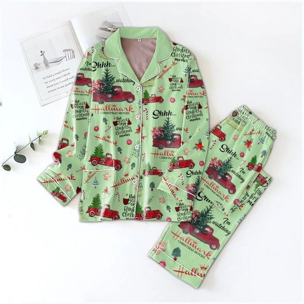 This Is My Hallmark Christmas Movie Pajamas Set, Christmas Vacation Pajamas Set-image