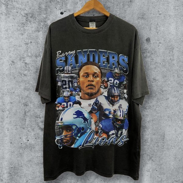 Barry Sanders Vintage 90S Graphic Style T-Shirt, Barry Sanders T Shirt-image