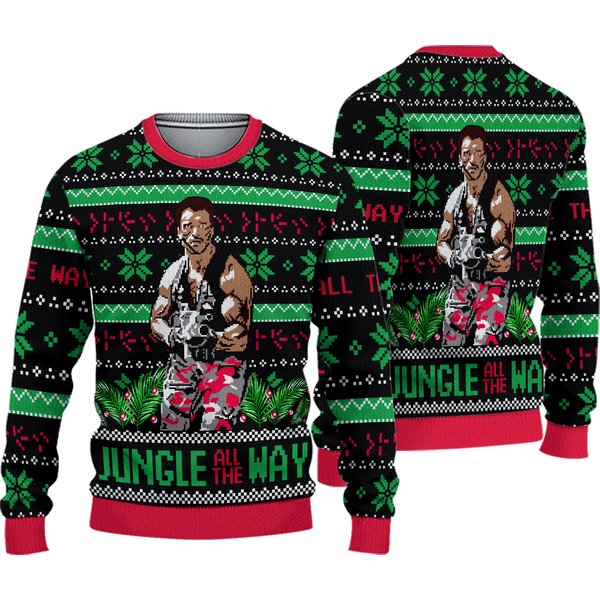 Jungle All The Way Arnold Schwarzeneggers Ugly Christmas Sweater-image