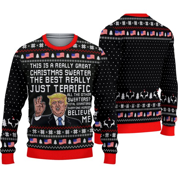 Humorous Trump Ugly Christmas Sweater-image