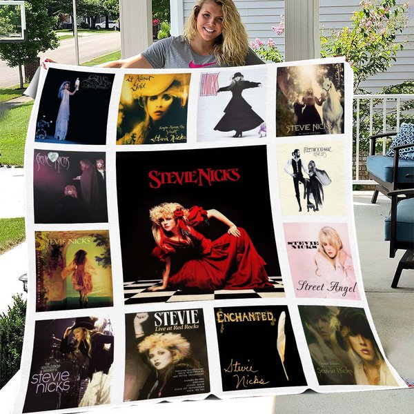 Stevie Nicks Quilt Fleece Blanket-image