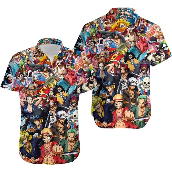 Cool One Piece Hawaiian Shirt - Unisex Anime T-Shirt For Summer Fun-image