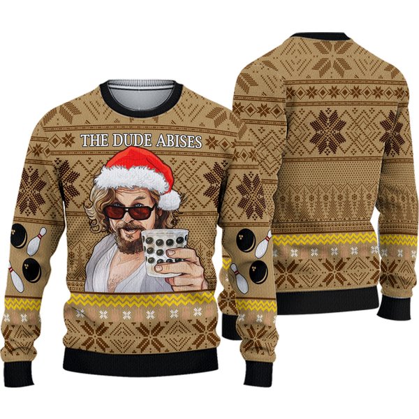 The Dude Abides Ugly Christmas Shirt-image