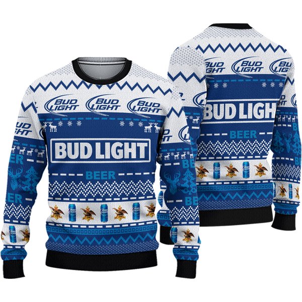 Bud Light Beer Ugly Christmas Sweater