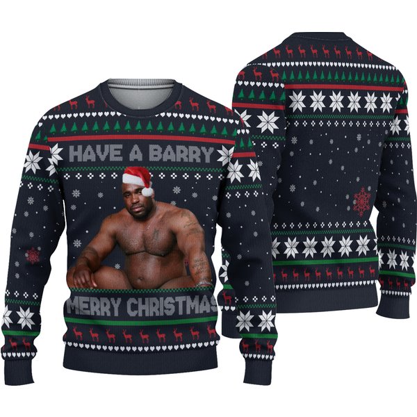 Have A Barry Merry Christmas Quotes Funny Meme Ugly Christmas Sweater-image
