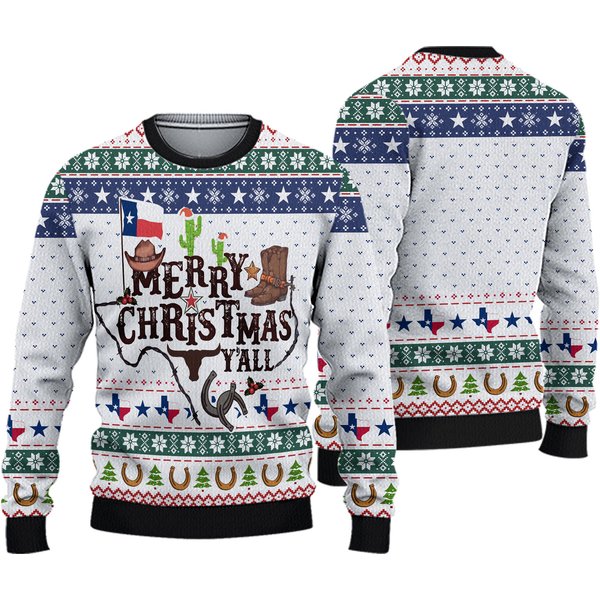 Merry Christmas Y'all Texas Ugly Christmas Sweater-image