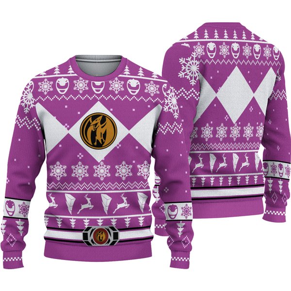 Power Ranger Knitted Ugly Christmas Sweater-image
