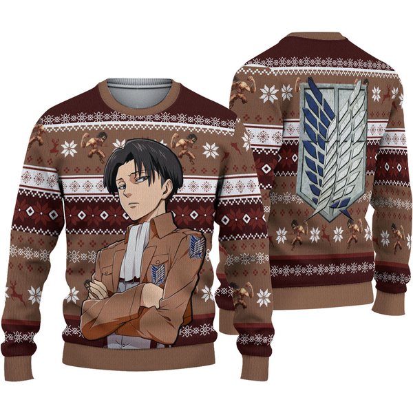 Ao Titan Captain Levi Ackerman Christmas Ugly Sweater-image