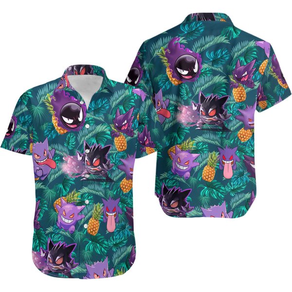 Gengar Ghost Hawaiian Shirt-image