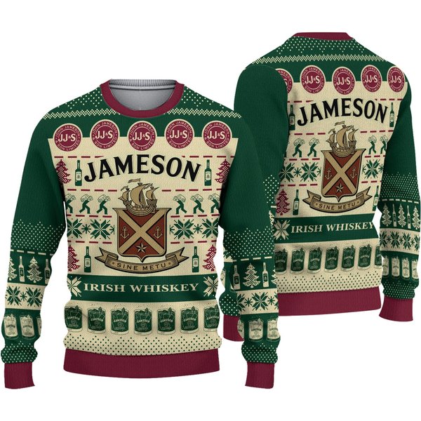 Jameson Irish Whiskey Christmas Ugly 3D Sweater-image