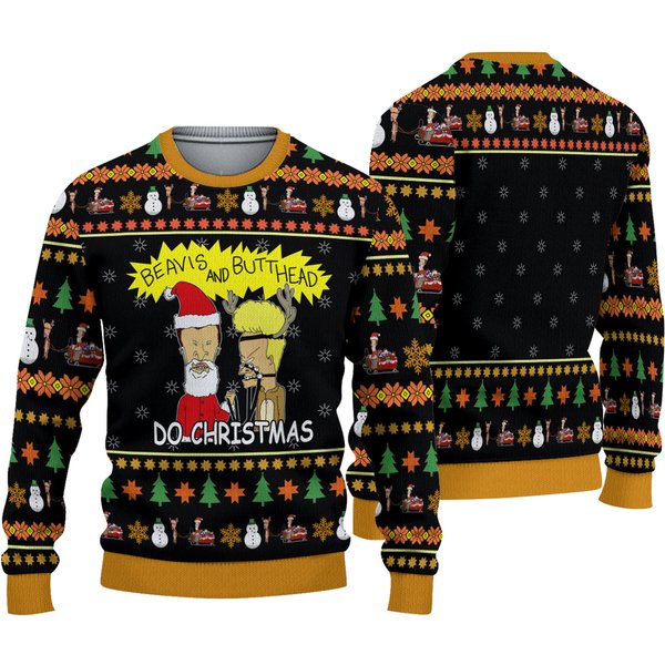 Beavis And Butthead Do Christmas Ugly Christmas Sweater