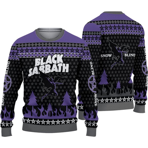 Black Sabbath Band 3D Ugly Sweater-image