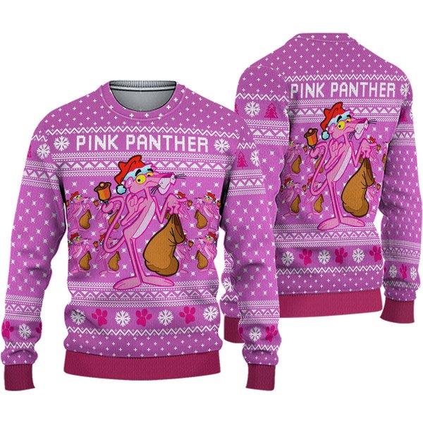 Christmas Knitted Sweater For Fan /pink Panther-sweater,gift For Fans