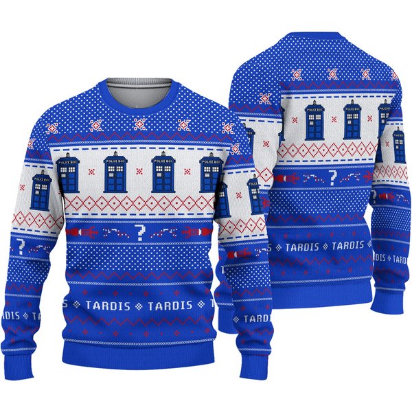 Dr Who Tardis Christmas Ugly Sweater-image