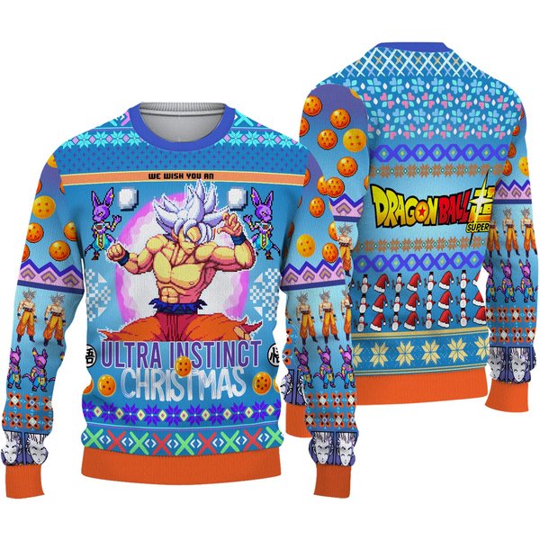 Dragon Ball Goku We Wish You An Ultra Instinct Christmas Sweaters-image