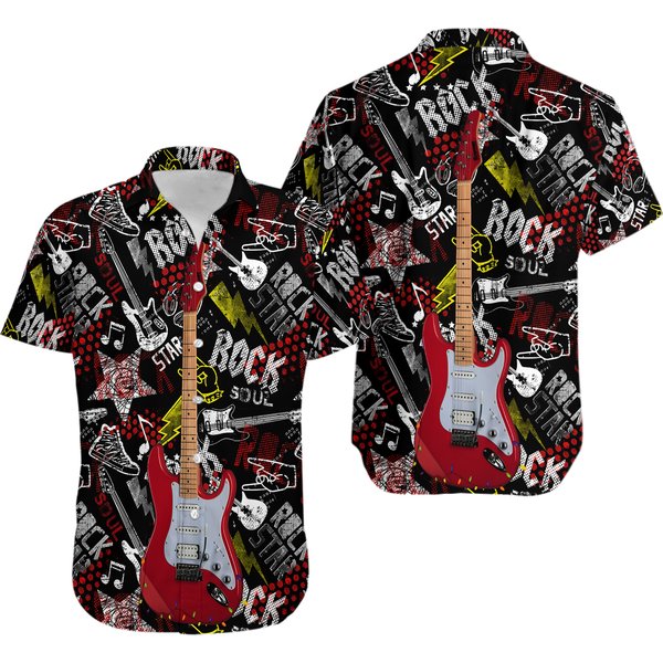 Guitar Rock & Roll Hawaiian Shirt-image