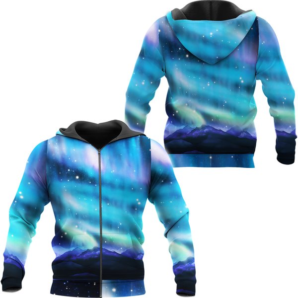 Northern Lights 3D Fleece Zip-Up Hoodie-image