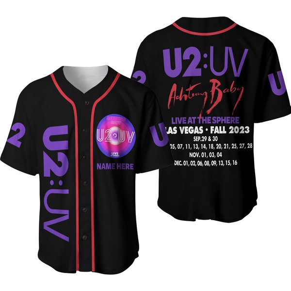 U2 Las Vegas Rock Band Baseball Jersey-image