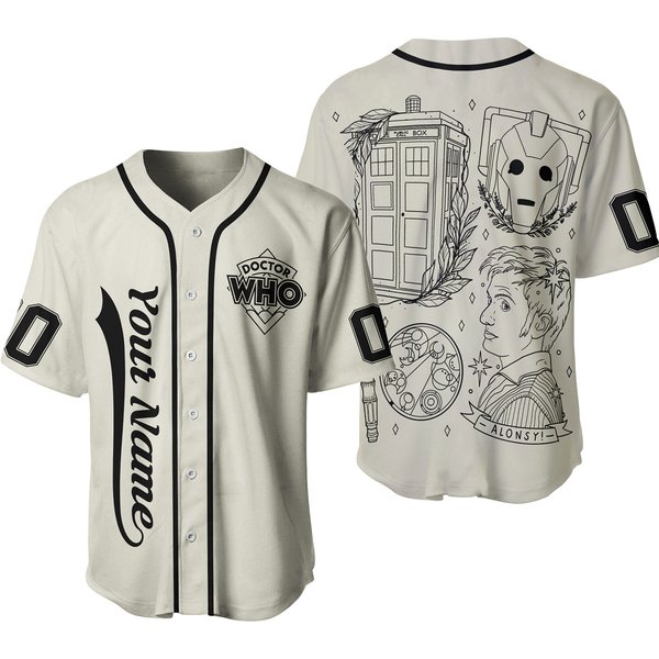 Doctor Who Movie Doodle Art Baseball Jersey-image