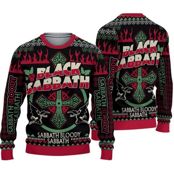 Black Sabbath Shirt, Black Sabbath Band 3D Ugly Sweater-image