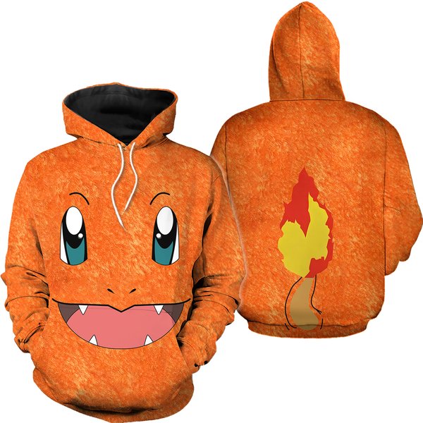 Charmander Full Over Print 3D Hoodie, Pkm Charmeleon Charizard Shirt-image