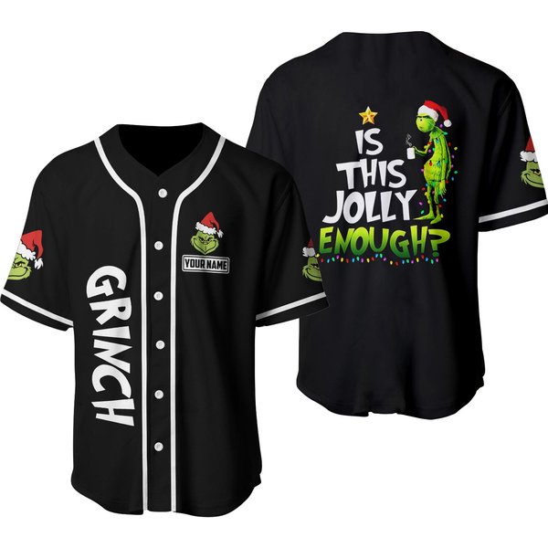 The Funny Character Is This Jolly Enough Christmas Baseball Jersey-image