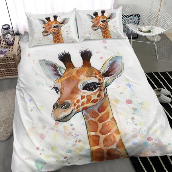 Warm Cute Giraffe Comforter Queen Bedding Set Of And Pillow
