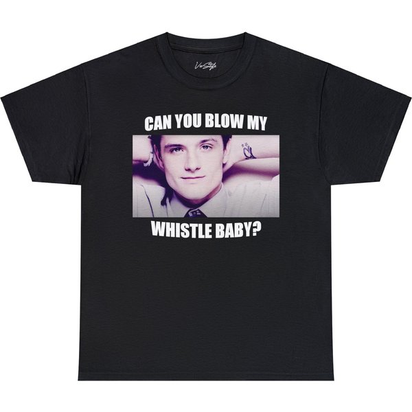 Josh Hutcherson Whistle Meme T-Shirt, Can You Blow My Whistle Baby Shirt-image