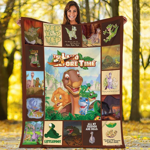 The Land Before Time Characters Cera Littlefoot Ducky Blanket, Blues Clues Lovers Gift-image