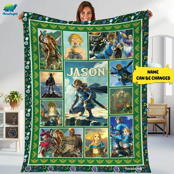 Personalized The Legend Of Zelda Fleece Blanket | Tears Of The Kingdom Blanket