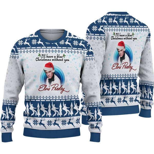 Elvis Presley I'll Have A Blue Christmas Ugly Sweater-image