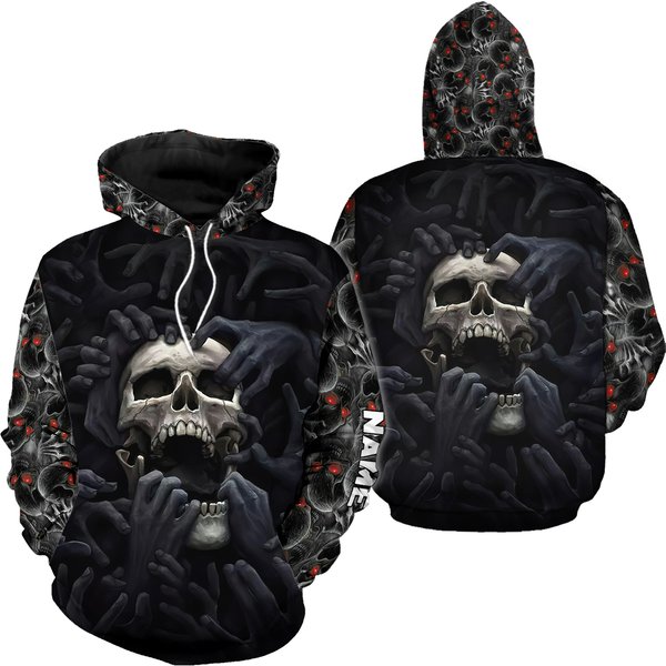Personalized Skull 3D Printed Pullover Hoodie-image