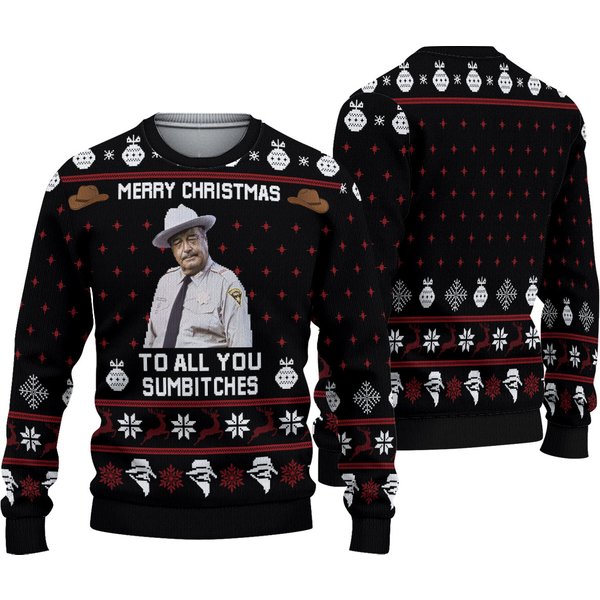 Smokey And The Bandit Merry Christmas To All You Sumbitches Ugly Sweater-image