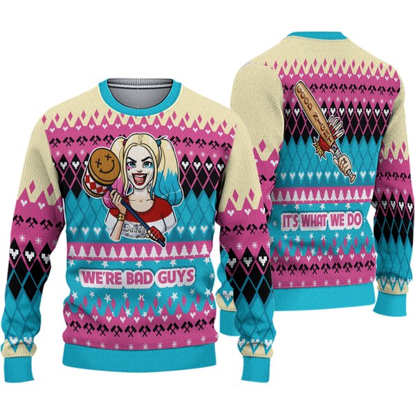 Christmas Knitted Sweater For Fan Harley Quinn Sweater