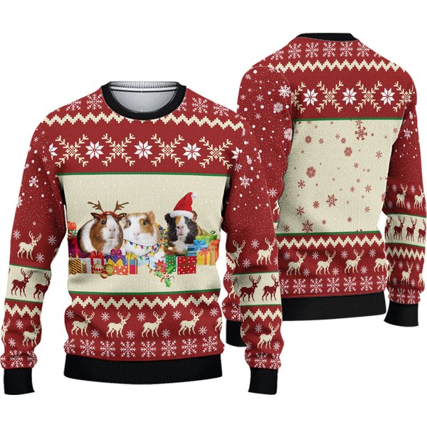 Guinea Pig Snow Merry Christmas Ugly Christmas Sweater-image