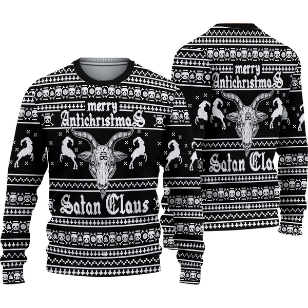 Antichristmas Satan Claus Horror Christmas Ugly Sweater-image