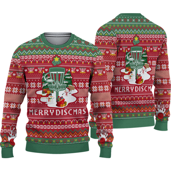 3d Disc Golf Lovers Merry Discmas Christmas Gift All Over Print Sweater