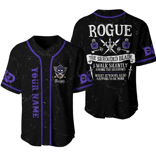 Personalized Rogue Dnd Dungeons And Dragons Baseball Jersey-image