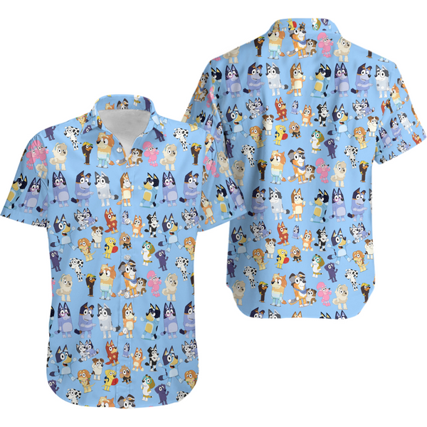 Blue Heeler And Friends Blueydad Dads Hawaiian Shirt-image