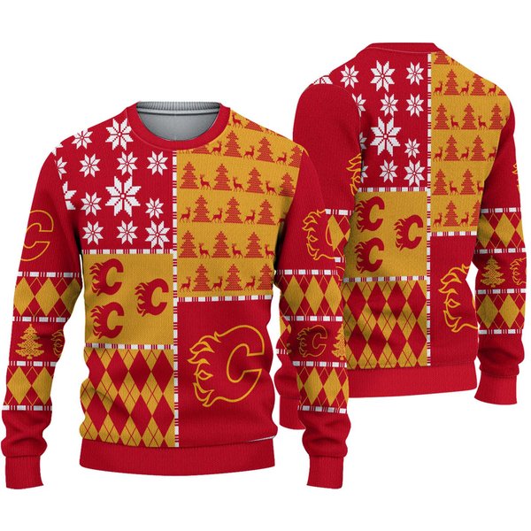 Calgary Flames Ice Hockey Christmas Ugly Sweater-image