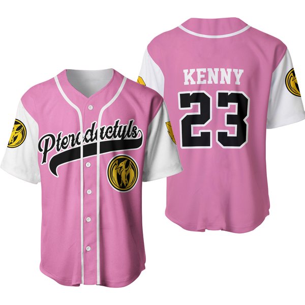 Personalized Power Rangers Pink Ranger Baseball Jersey-image